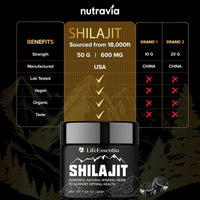 LifeEssentia® Shilajit Pure Himalayan Organic Resin Natural Shilajit Resin