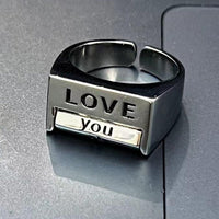 No.JEW2 Spoof FU*K/LOVE Ring Rotatable Interactive Ring