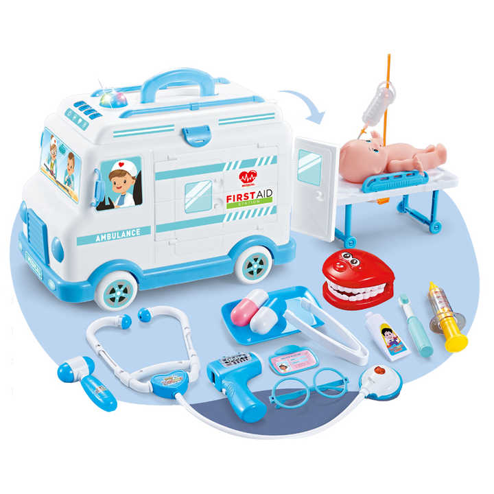 First-Aid Ambulance Car Doctor Toy Set